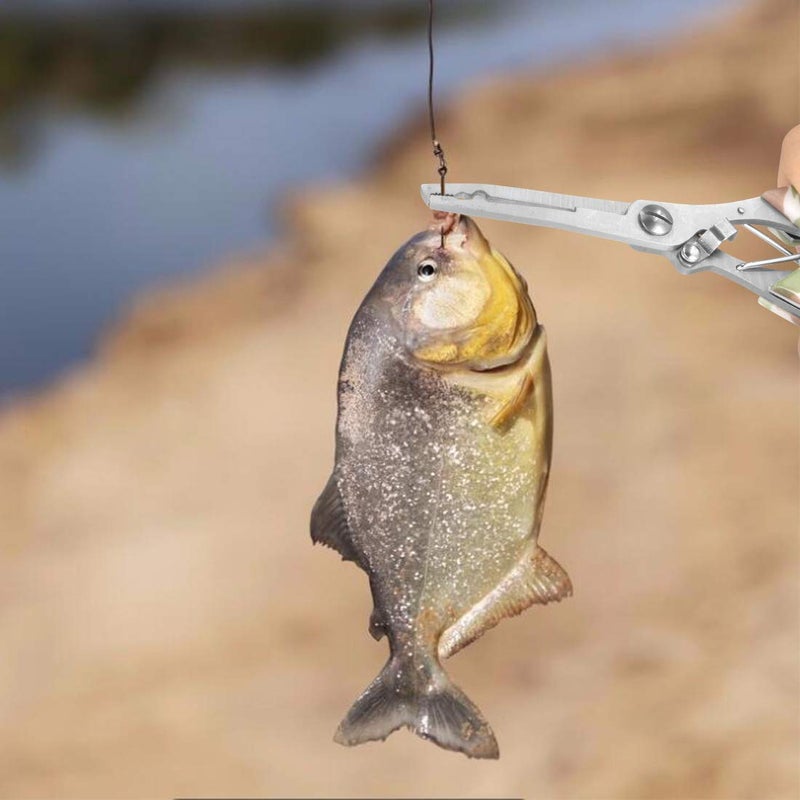 sawkit Fishing Pliers/Portable Fish Hook Remover/Stainless Steel Line Cutter Curved Nose Remove Hook Fishing Tackle Tool with Nylon Sheath Fishing Plyers Fishing Gear Set - Image 3